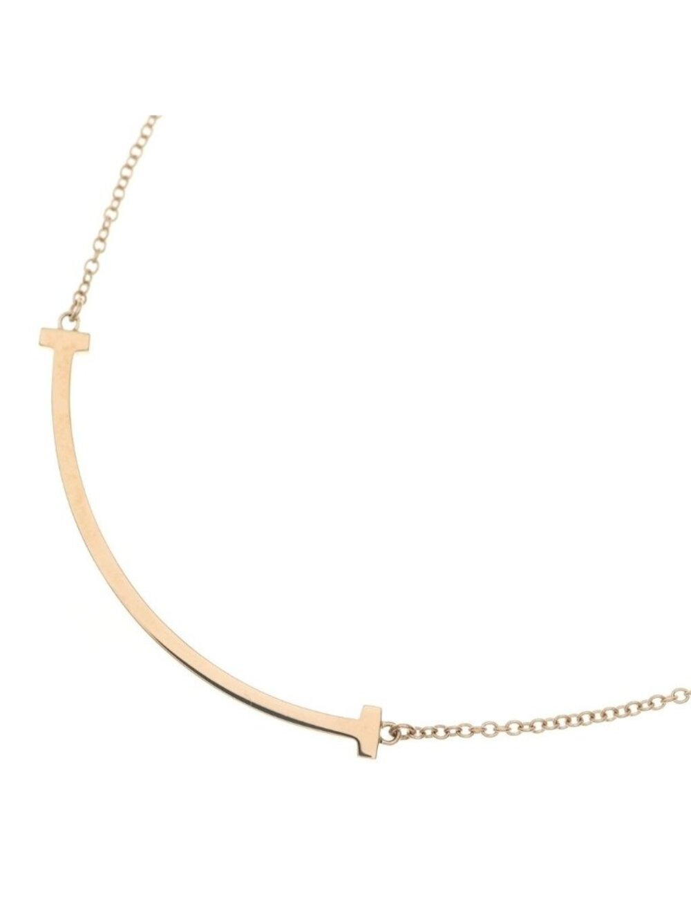 Tiffany & Co T Smile Small Necklace 18k Pink Gold